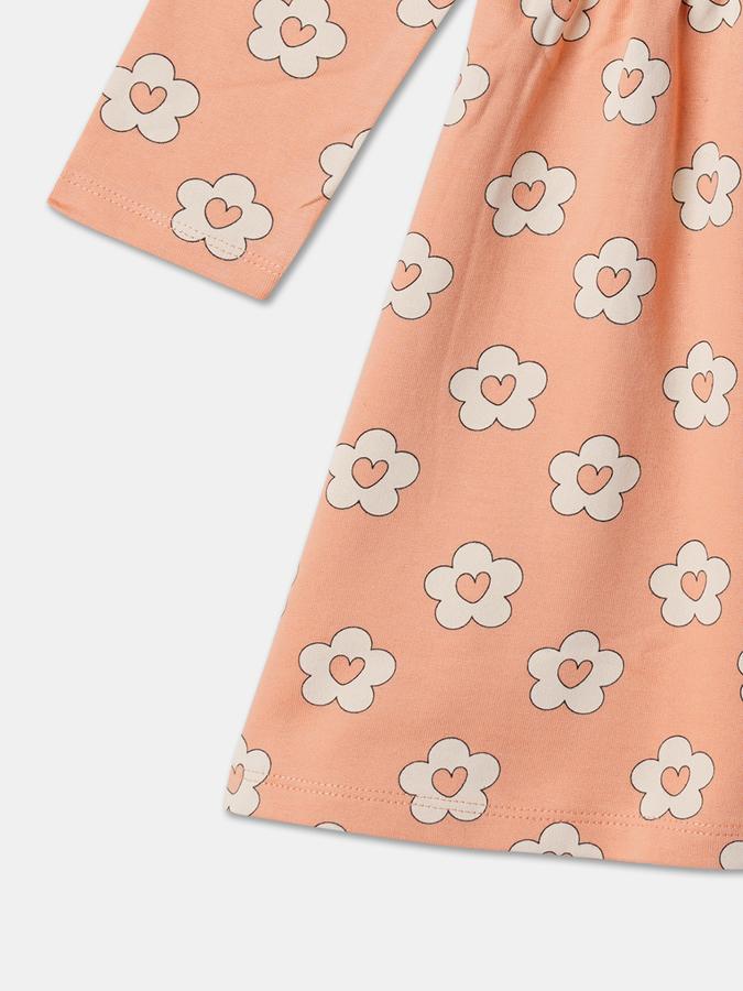 Girls Floral Print A-Line Dress image number 3