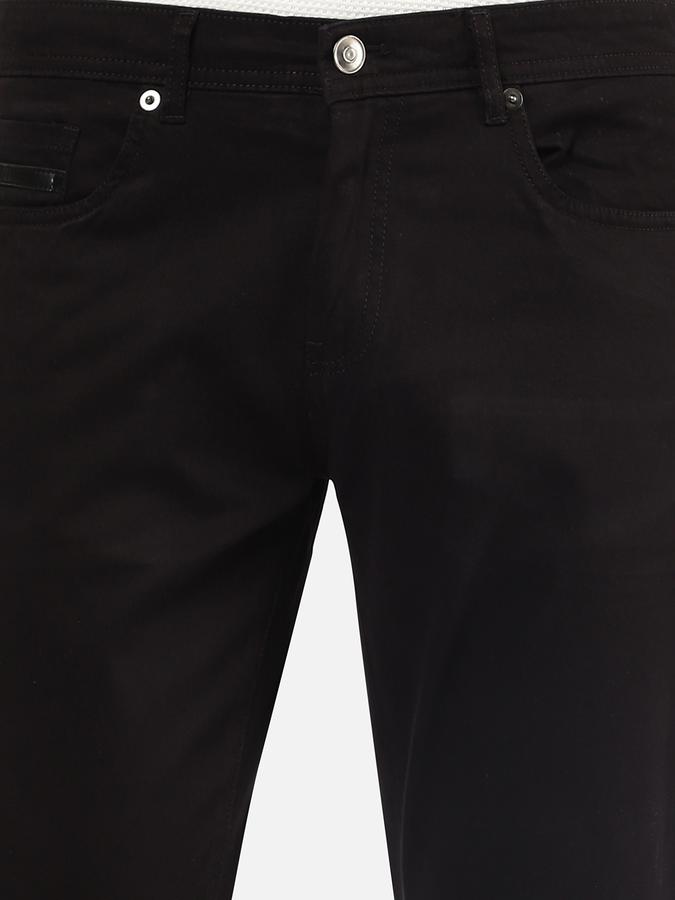 R&B Men Black Casual Trousers image number 3