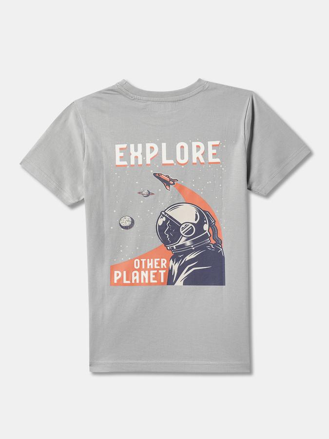 Boys Graphic Print Regular Fit Round-Neck T-Shirt image number 1
