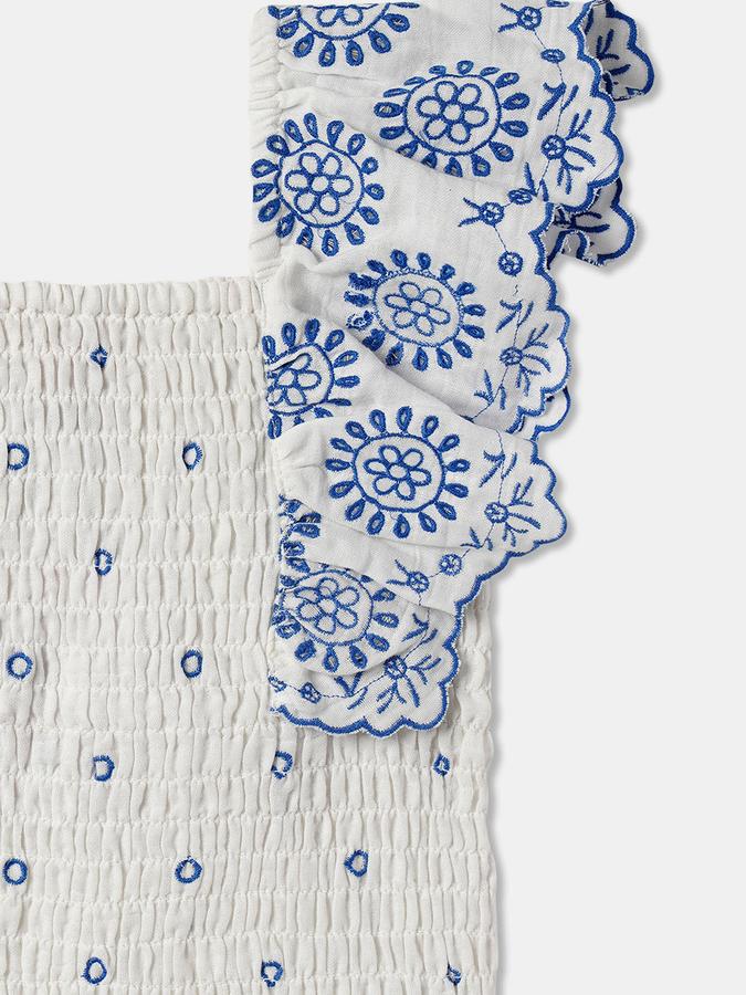 Girls Regular Fit Sleeveless Square Neck Floral Top