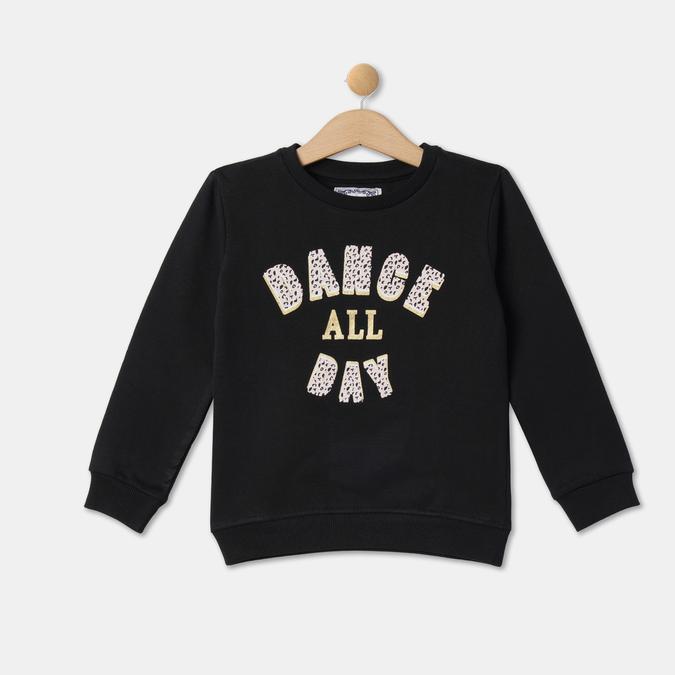 Girls Typographic Print Round-Neck Sweatshirt image number 0