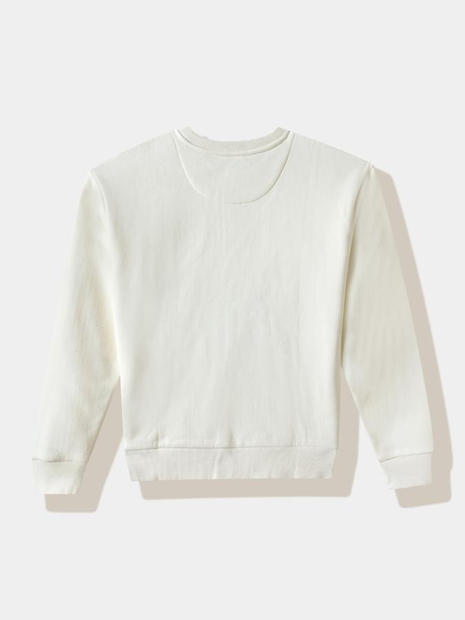 R&B Girls' White Printed Sweatshirt