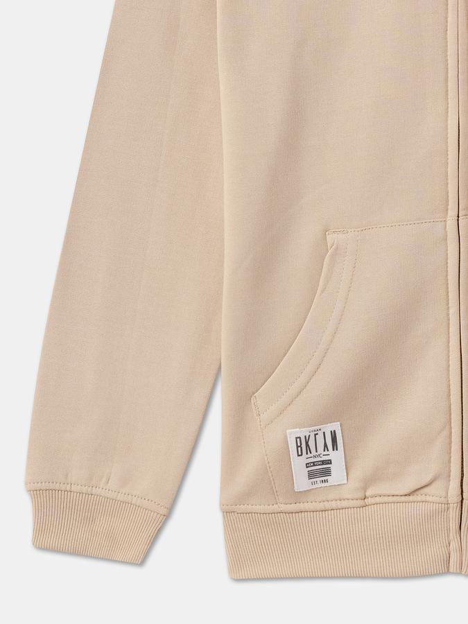 Boys Cotton Hooded Zip Up Graphic Print Jacket