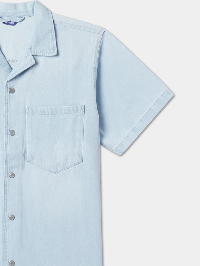 Boys Relaxed Fit Cotton Shirt with Patch Pocket image number 2