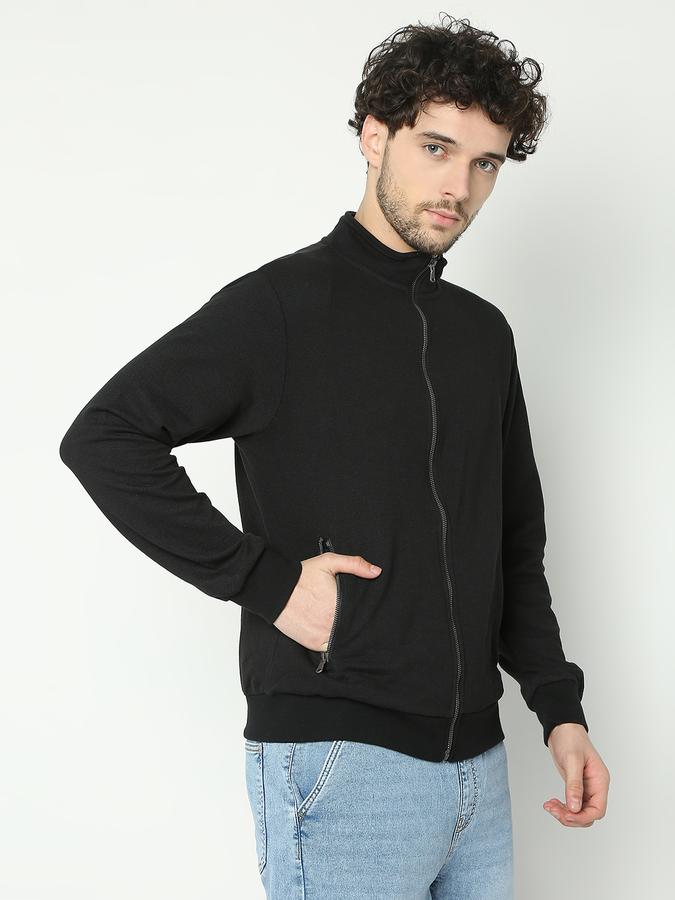 Men Cotton Blend Regular Fit Mock Neck Heathered Sweater