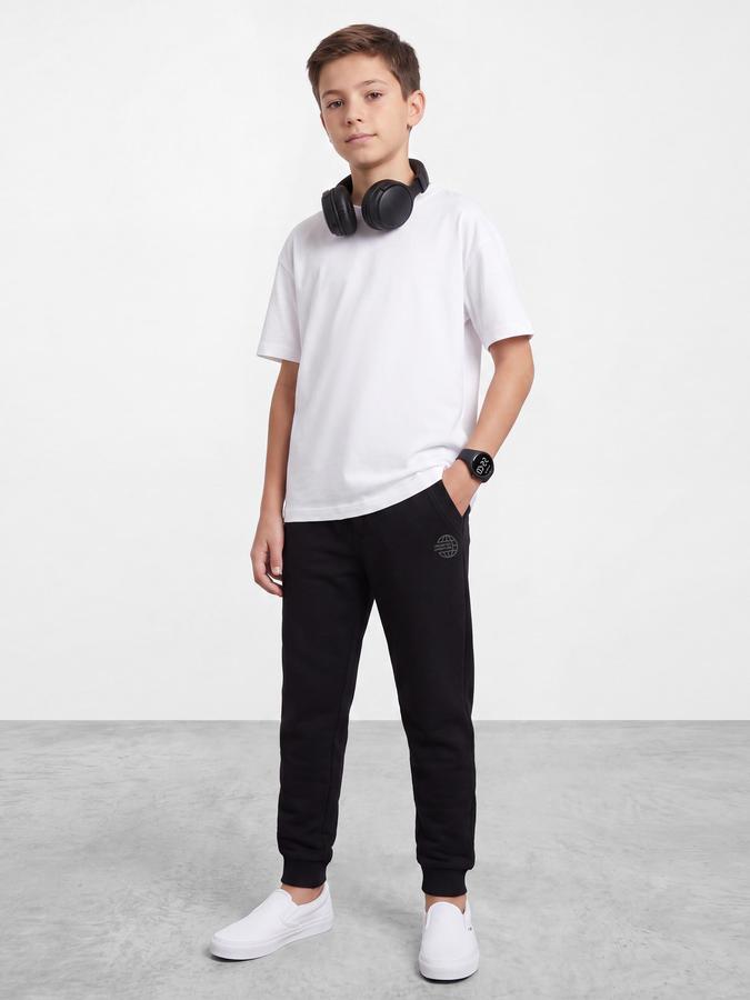 R&B Boys Black Graphic Print Elasticated waist Jogger Pant 