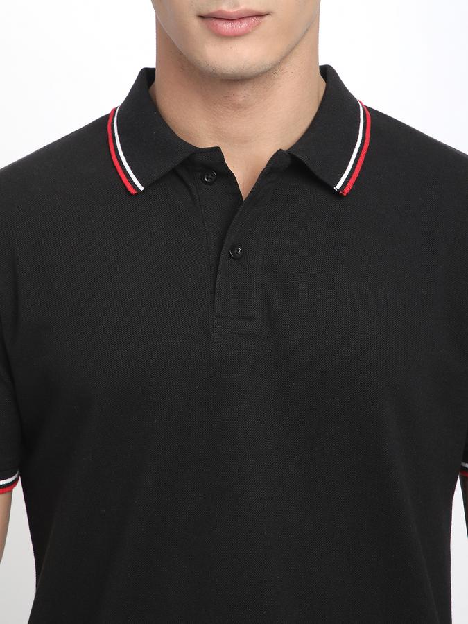 Men Polycotton Slim Fit Polo Neck Solid T-shirt
