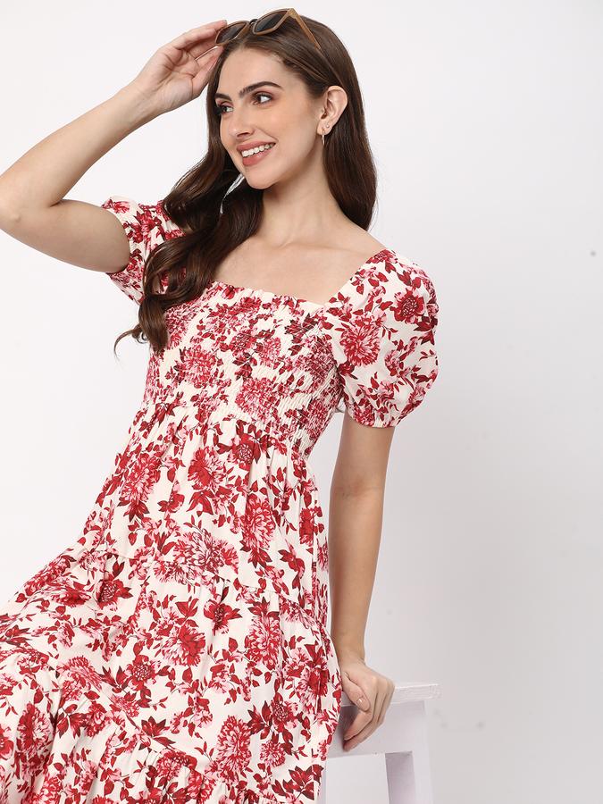 Floral Print A-Line Dress image number 0