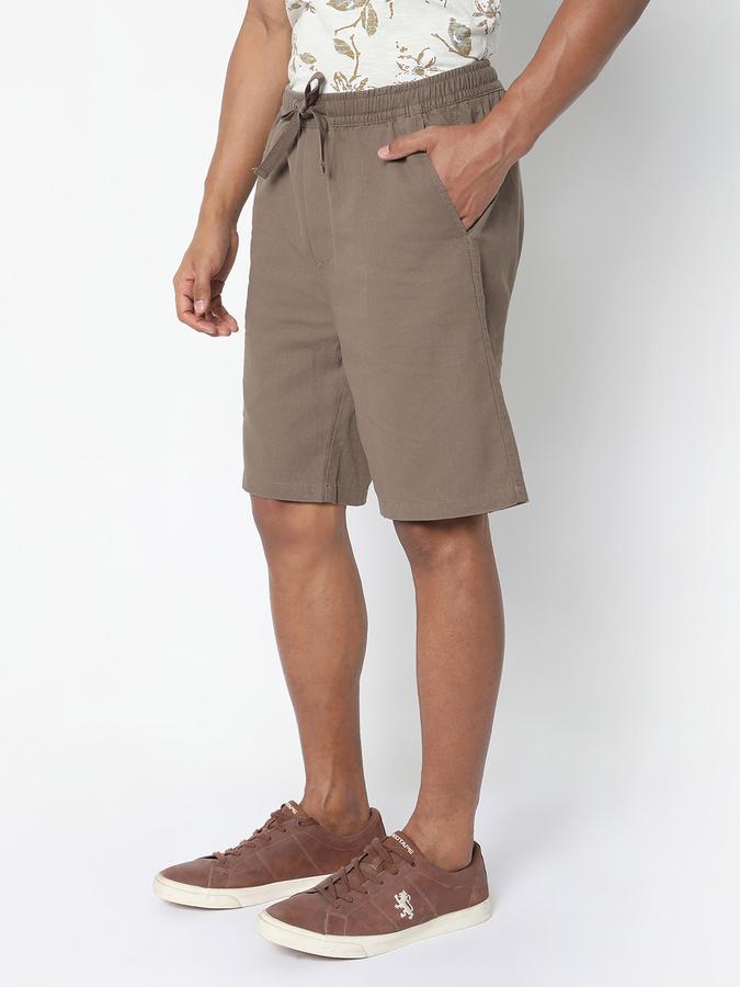 Boys Linen Regular Fit Drawstring Waist Clean Hem Shorts