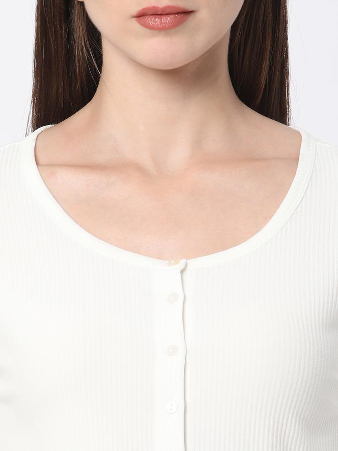 Women Ribbed Relaxed Fit Top image number 3