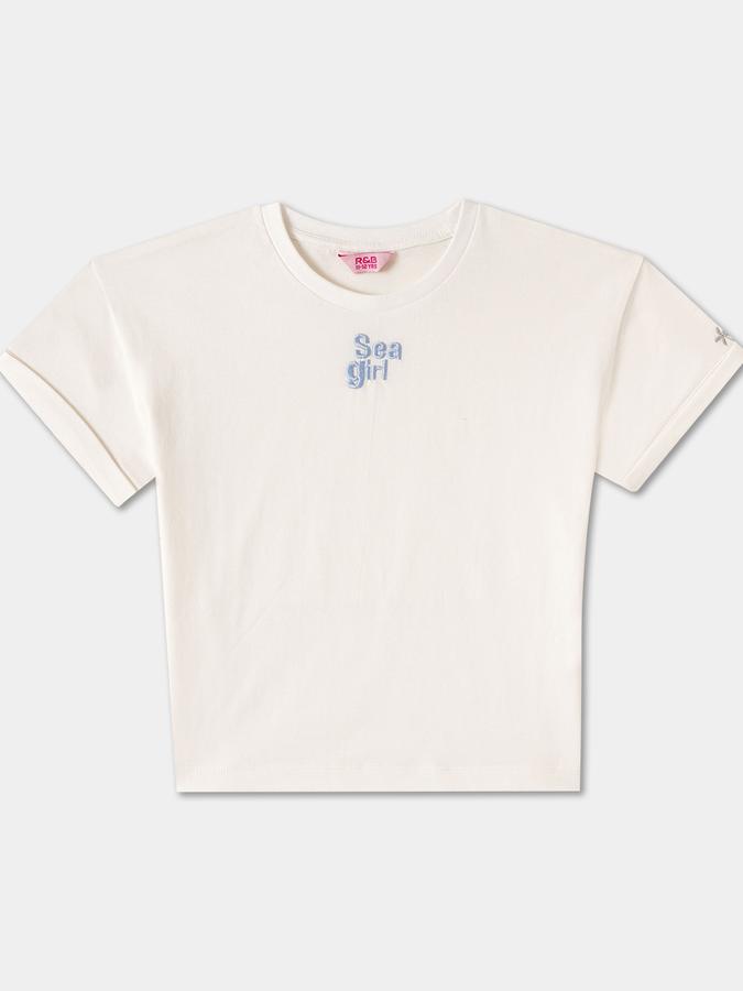 Embroidered T-Shirt and Dungaree Dress Set image number 3