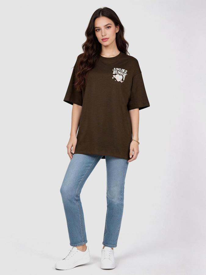 R&B Brown Solid Women Regular fit Top 
