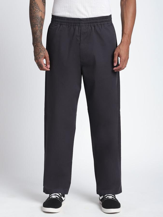 Men Cotton Relaxed Fit Flat Front Chino Pants