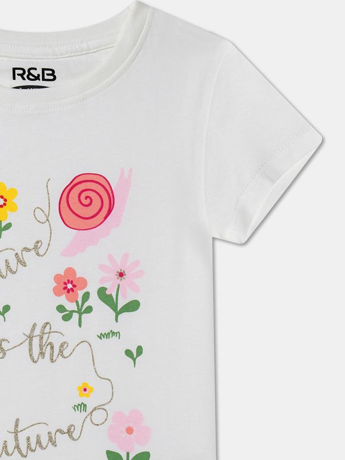 Girls Graphic Print Pure Cotton Regular T Shirt image number 2