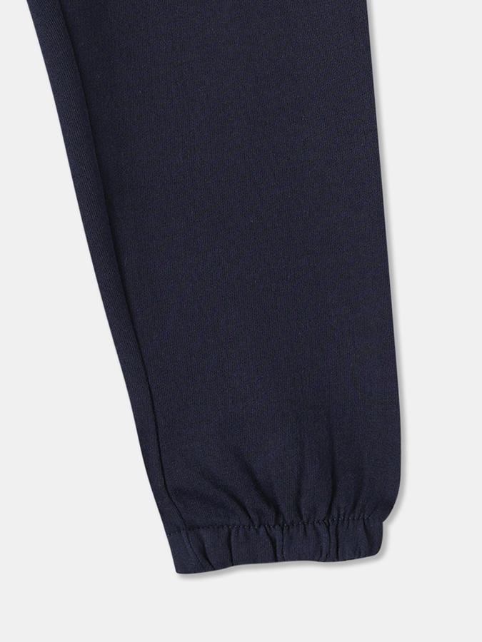 Girls Cotton Tapered Fit Drawstring Waist Cuffed Hem Joggers