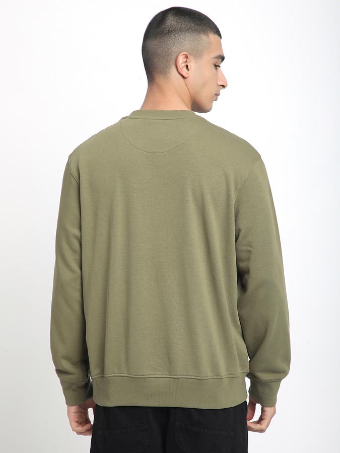 Men Cotton Blend Regular Fit Crew Neck Graphic Sweatshirt