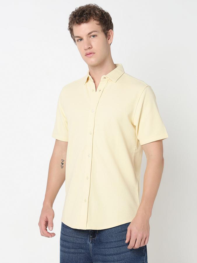 R&B MEN'S YOUNG Short Sleeve KNIT TEXTURE SHIRT image number 2
