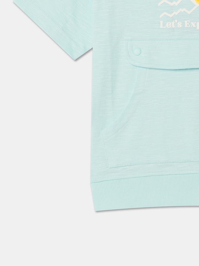 Boys Embroidered Regular Fit Hooded T-shirt image number 3