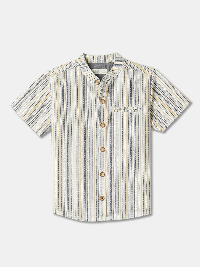 Boys Striped Shirt & Shorts Set image number 2