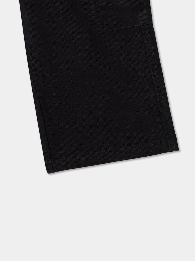 Solid Cargo Pants with Button Closure image number 2