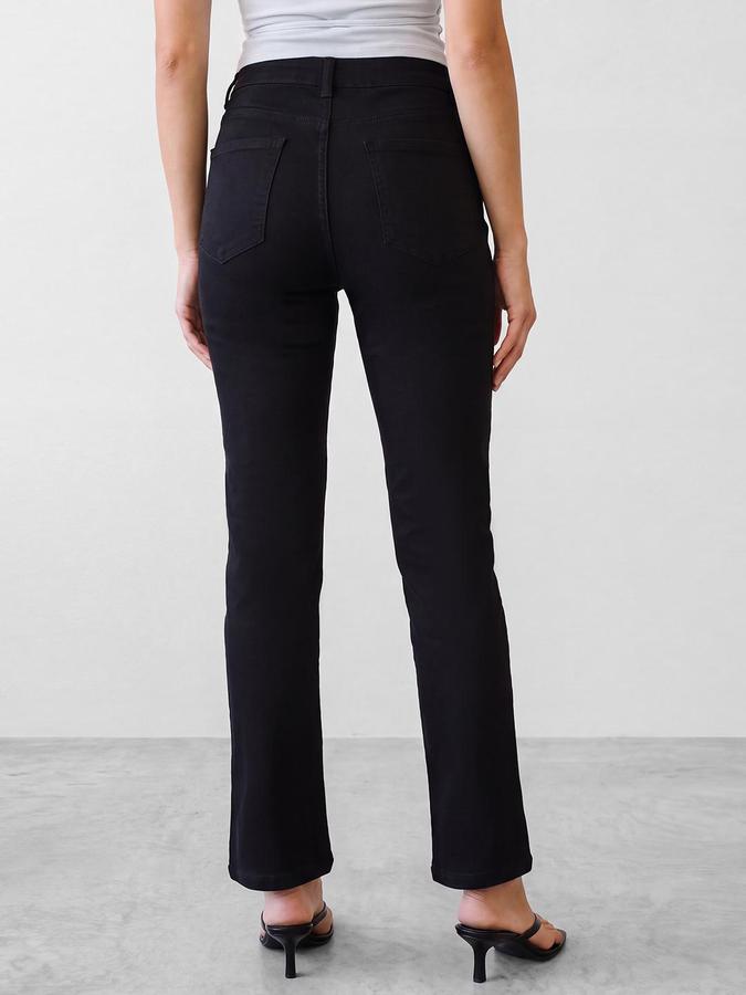 R&B Women Black Straight Fit High-Rise Denim Jeans
