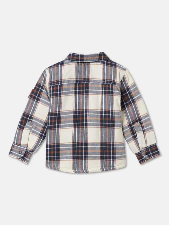 Boys Flannel Shacket Button Front Plaid Jacket