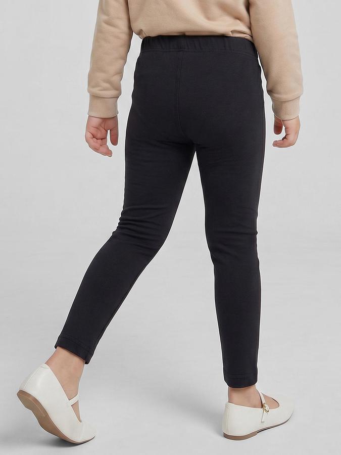 R&B Girl's Charcoal Solid Leggings