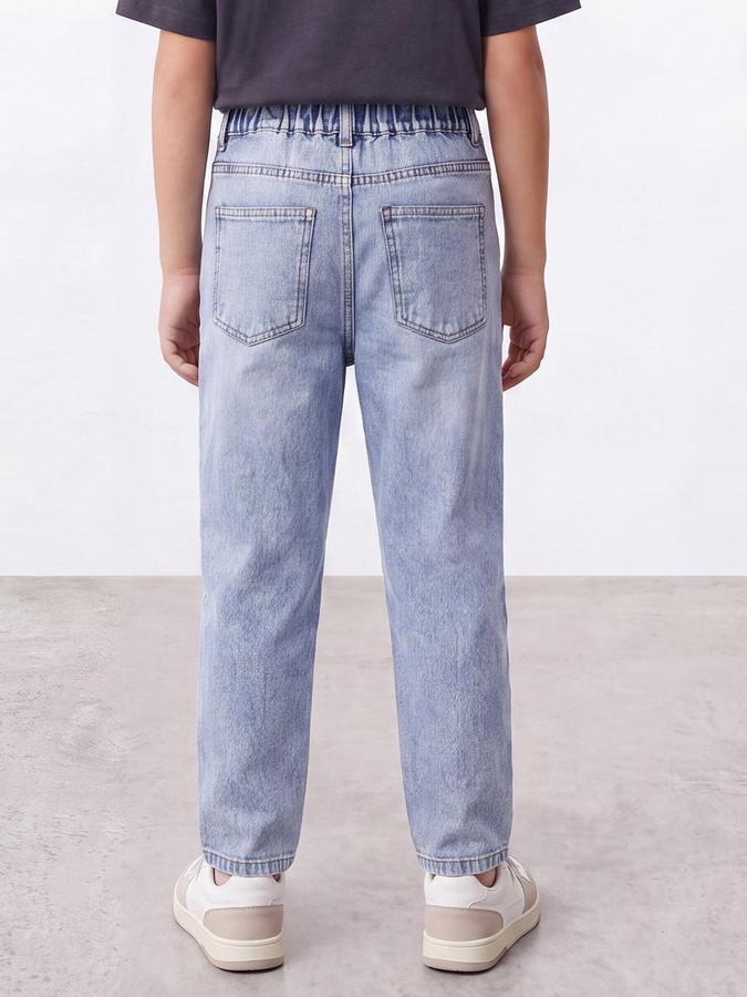 R&B Boys Blue Solid Regular Fit Stretchable Jeans