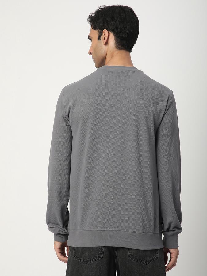 Men Cotton Regular Fit Crew Neck Graphic Sweatshirt