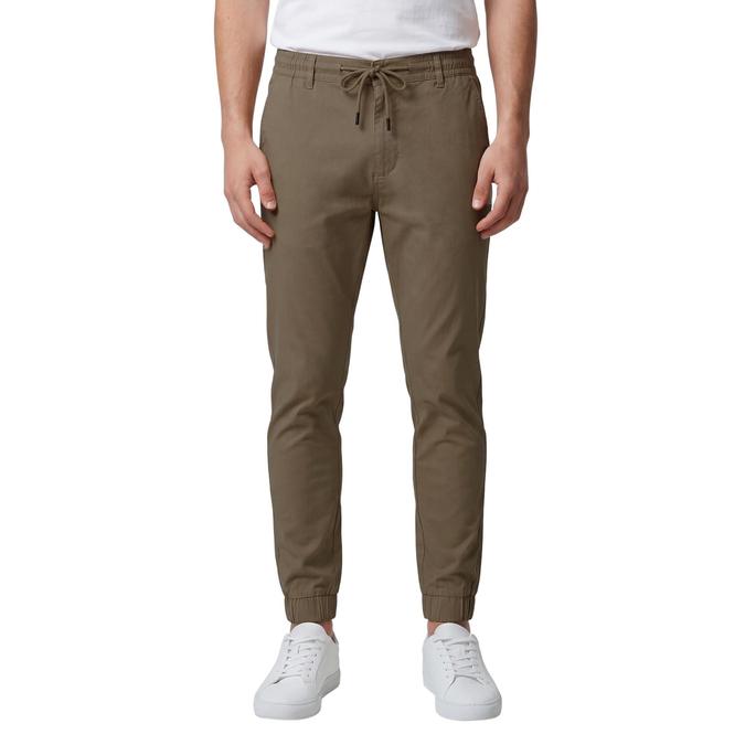 R&B Camel Brown Solid Men Regular Fit Trousers