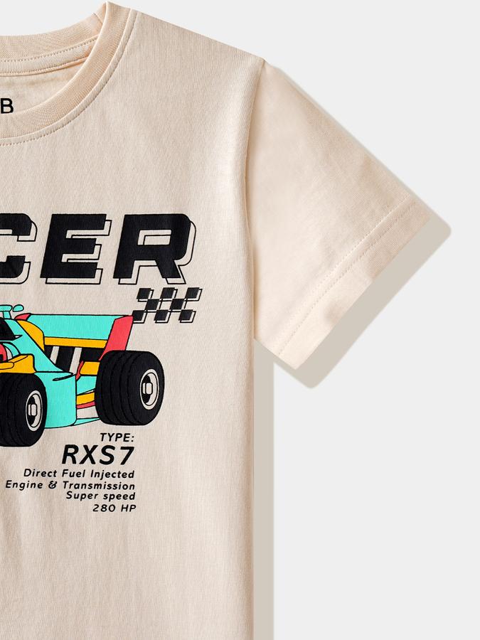 Boys Cotton Regular Fit Crew Neck Graphic T-shirt