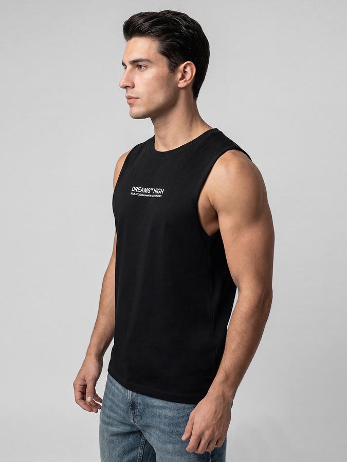 R&B Charcoal Typography Men Round Neck Regular Fit Short Sleeves T-Shirt 