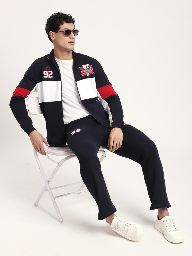 R&B Men's Navy Colourblocked Jacket