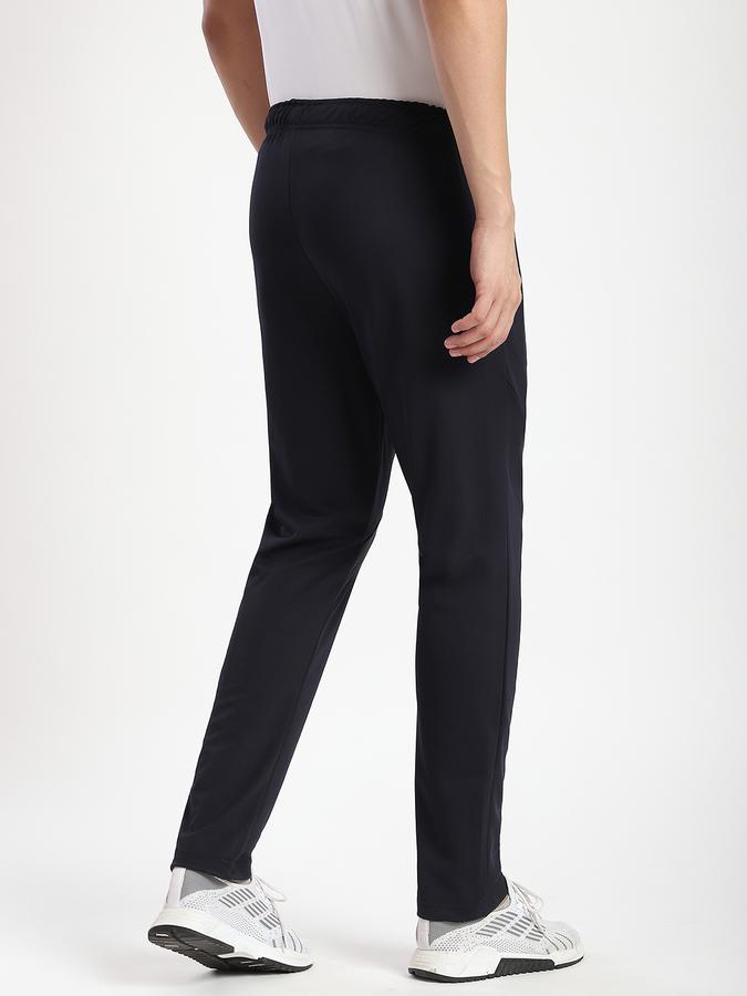 Men Cotton Regular Fit Drawstring Waist Open Hem Trackpants