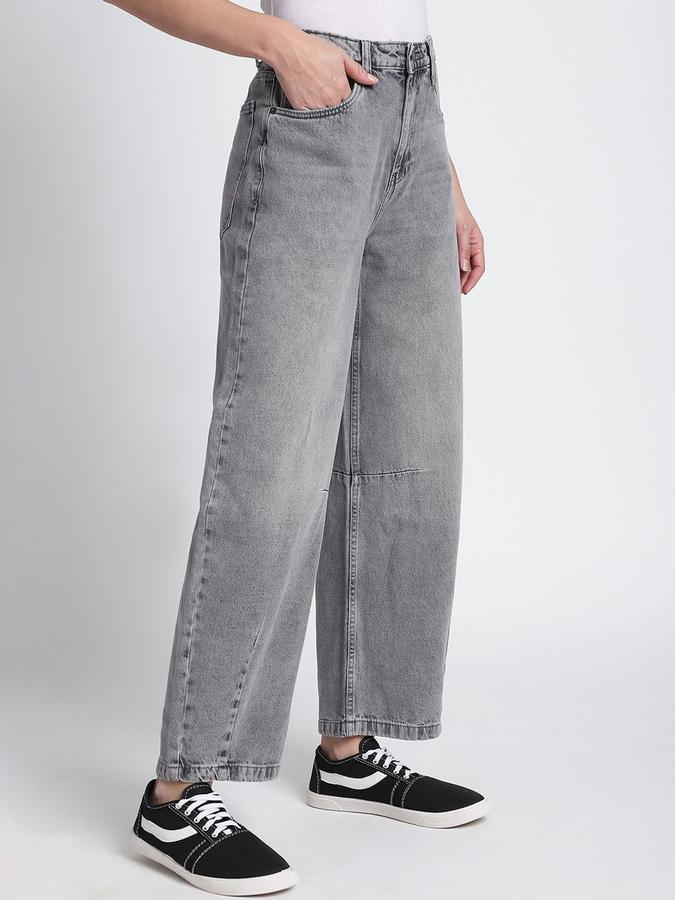 R&B Women Grey Regular Fit Mid-Rise Jeans
