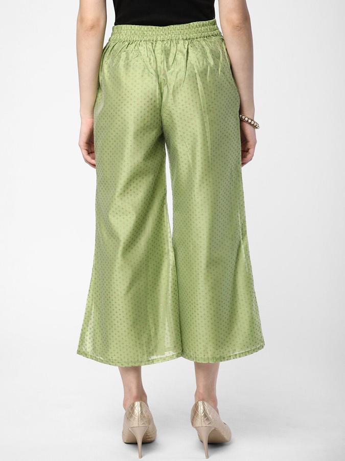 R&B Women Green Printed Wide Leg Palazzos