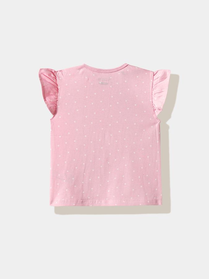 Girls Cotton Regular Fit Crew Neck Graphic T-shirt