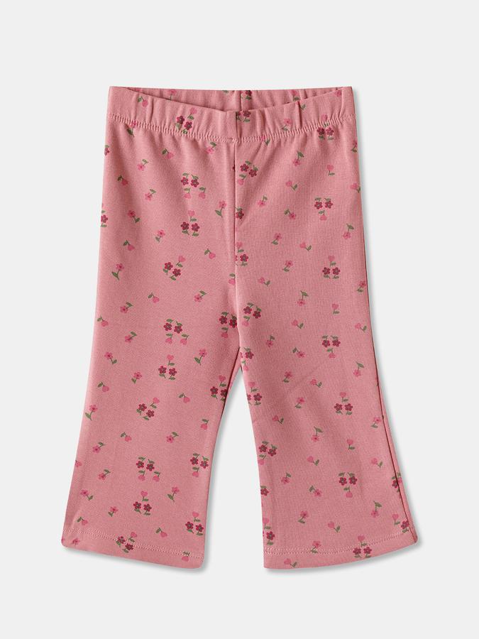 R&B Girls' Pink Printed Trousers
