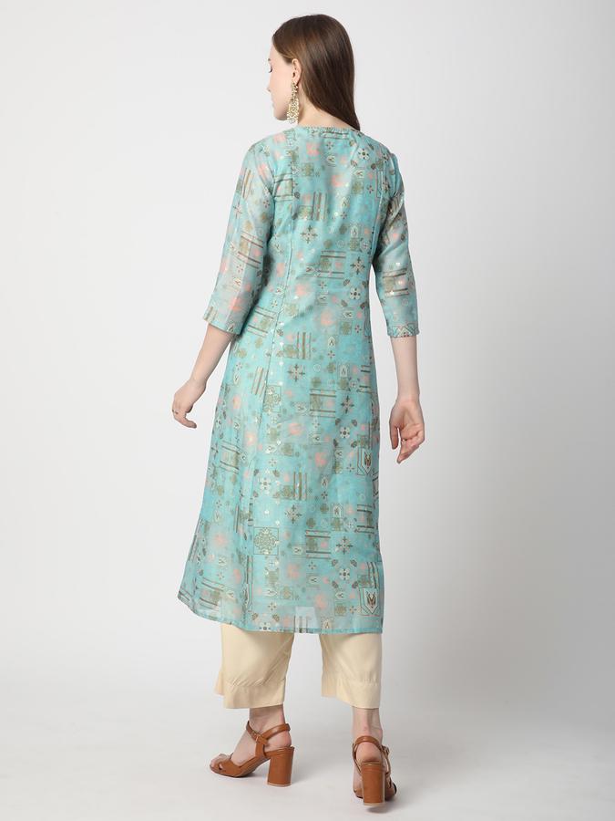 Women Viscose Regular Fit Round Neck Embroidered Kurta