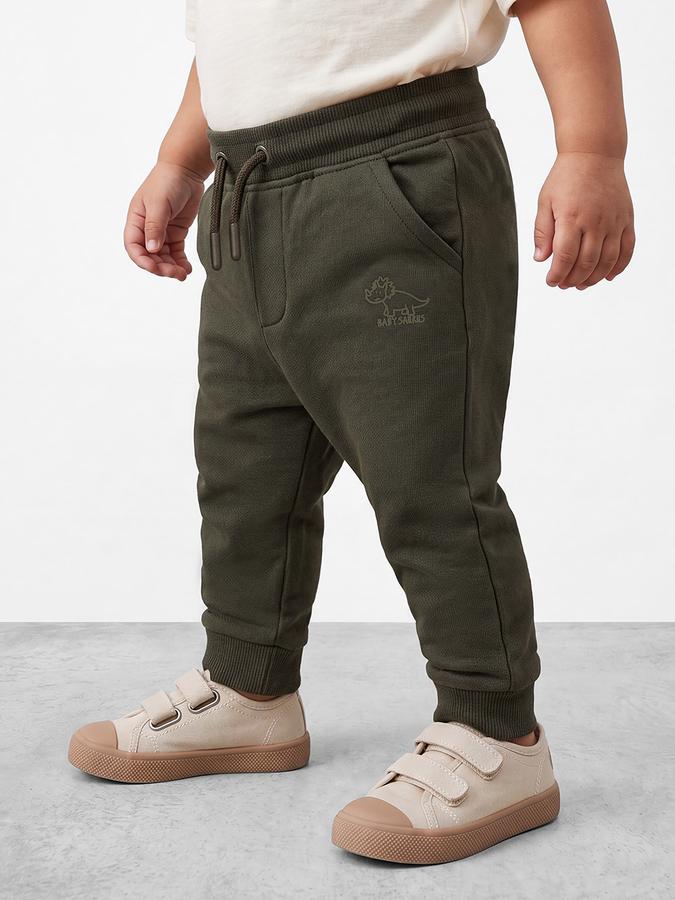 R&B Boy Olive Printed Regular Fit Jogger