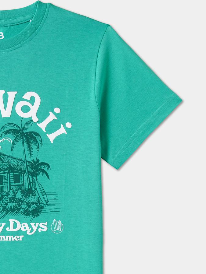 Boys Cotton Regular Fit Crew Neck Graphic T-shirt