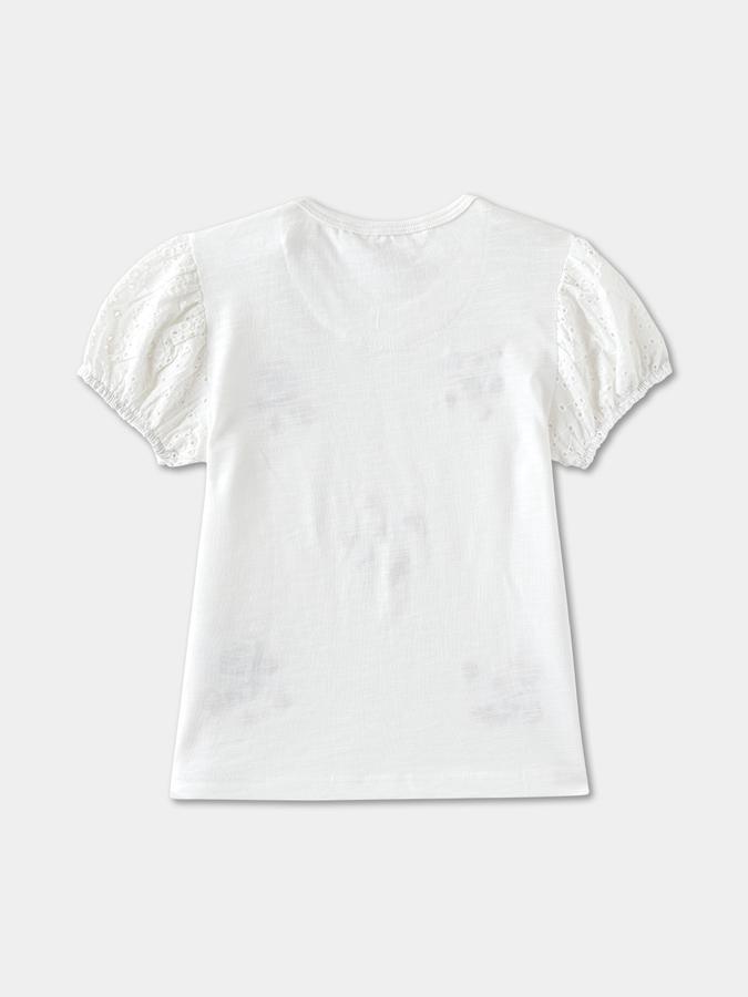 Girls Regular Fit Short Sleeves Round Neck Top