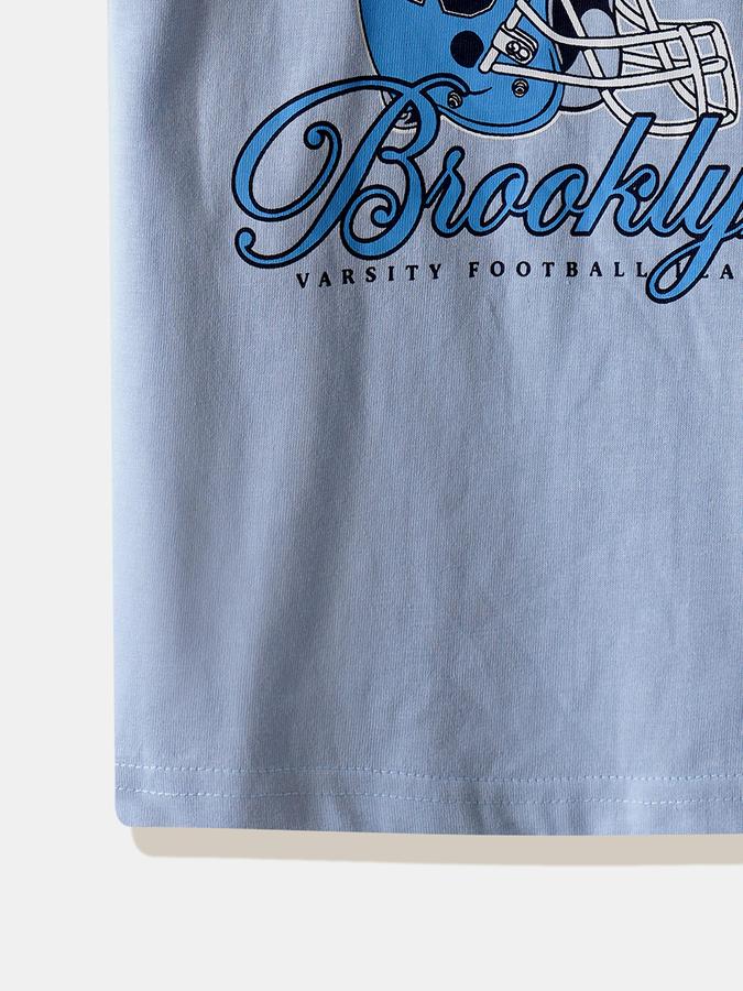 Boys Cotton Regular Fit Crew Neck Graphic T-shirt