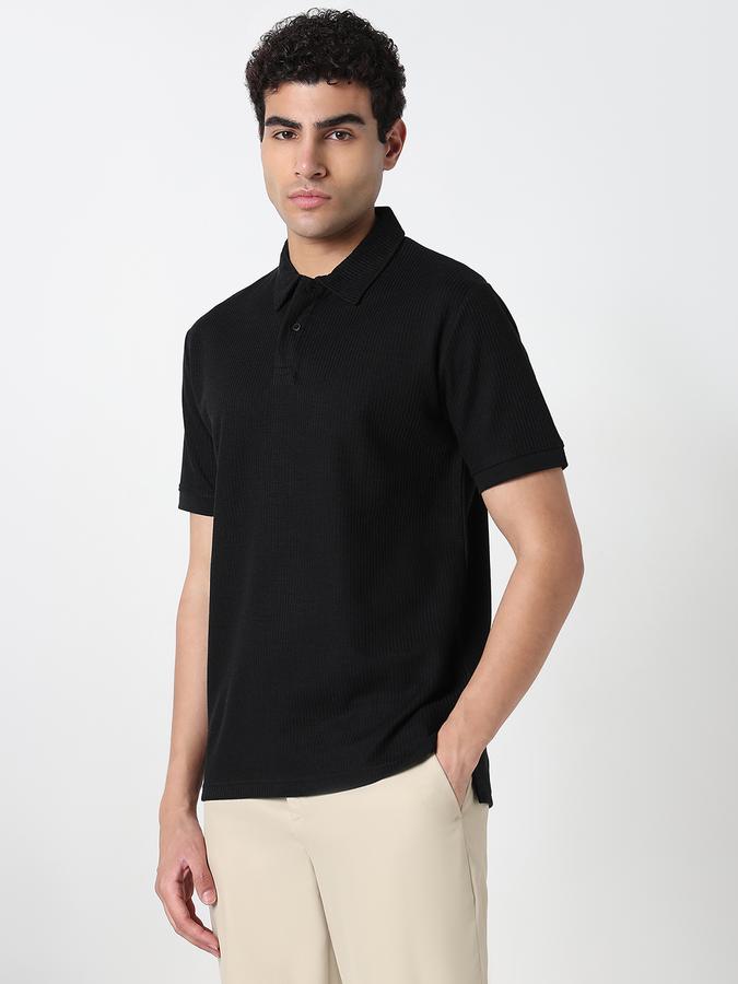 Solid Men Polo Neck T-Shirt image number 3