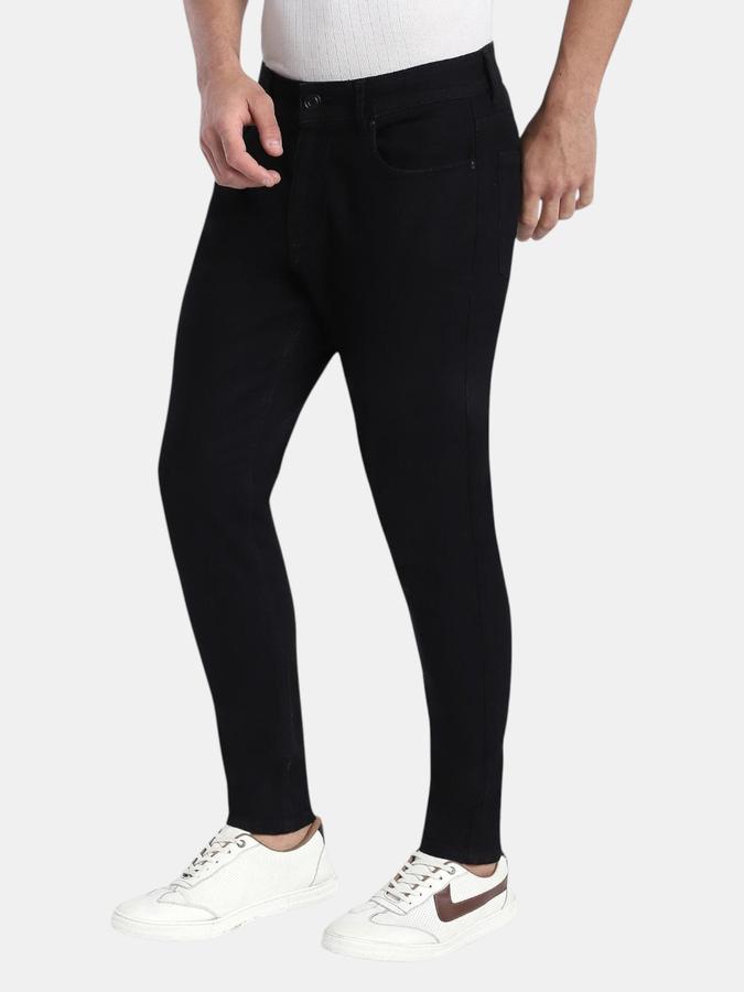 R&B Black Tapered Fit Men Mid Rise Jeans