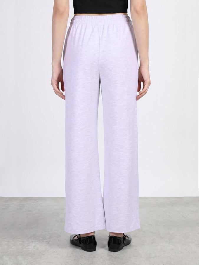 R&B Women Ecru Melange Relaxed Fit Trackpant 