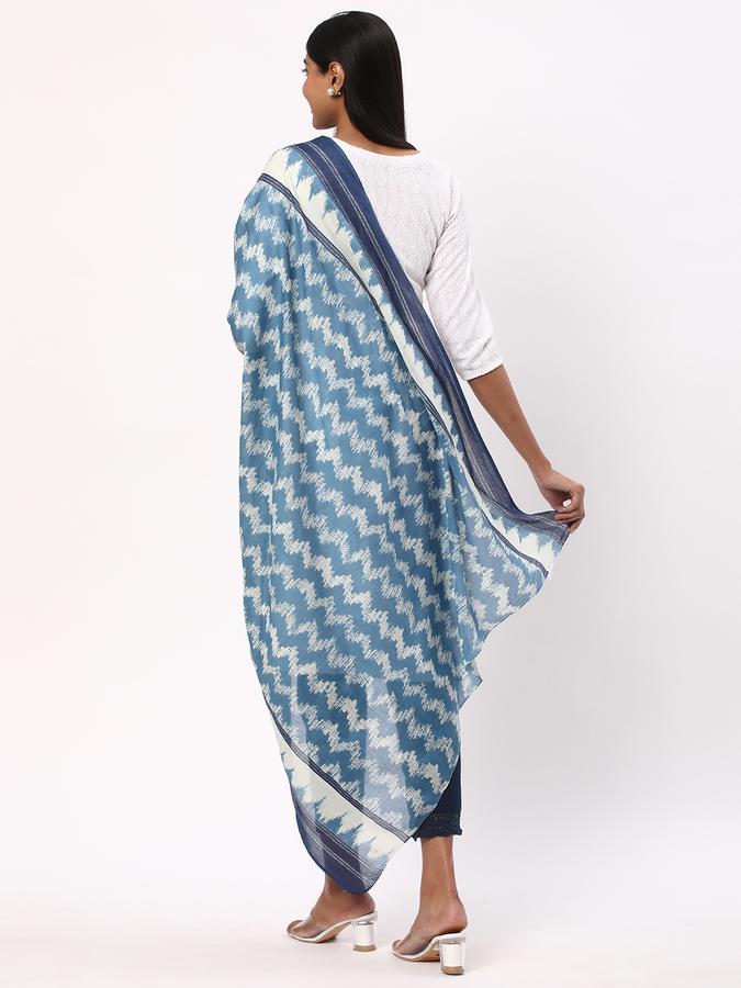 Women's Cotton Ikat Printed Bordered Hem Dupatta