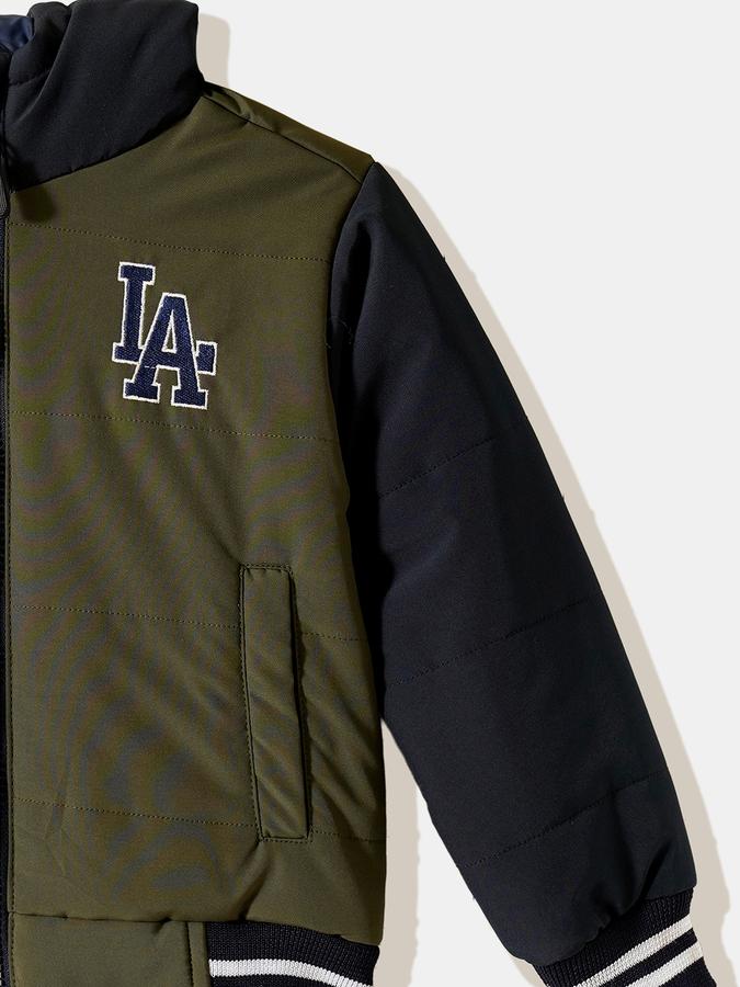 R&B Boys' Green Printed Jacket