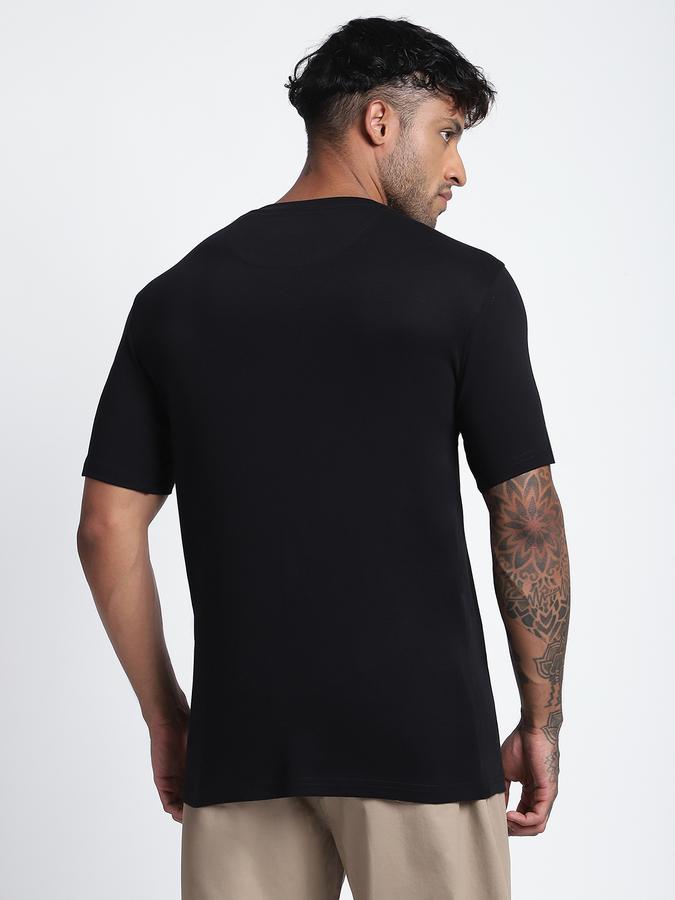 R&B Men's Black Printed T-Shirt