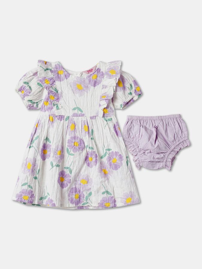Girls Floral Print A-Line Dress